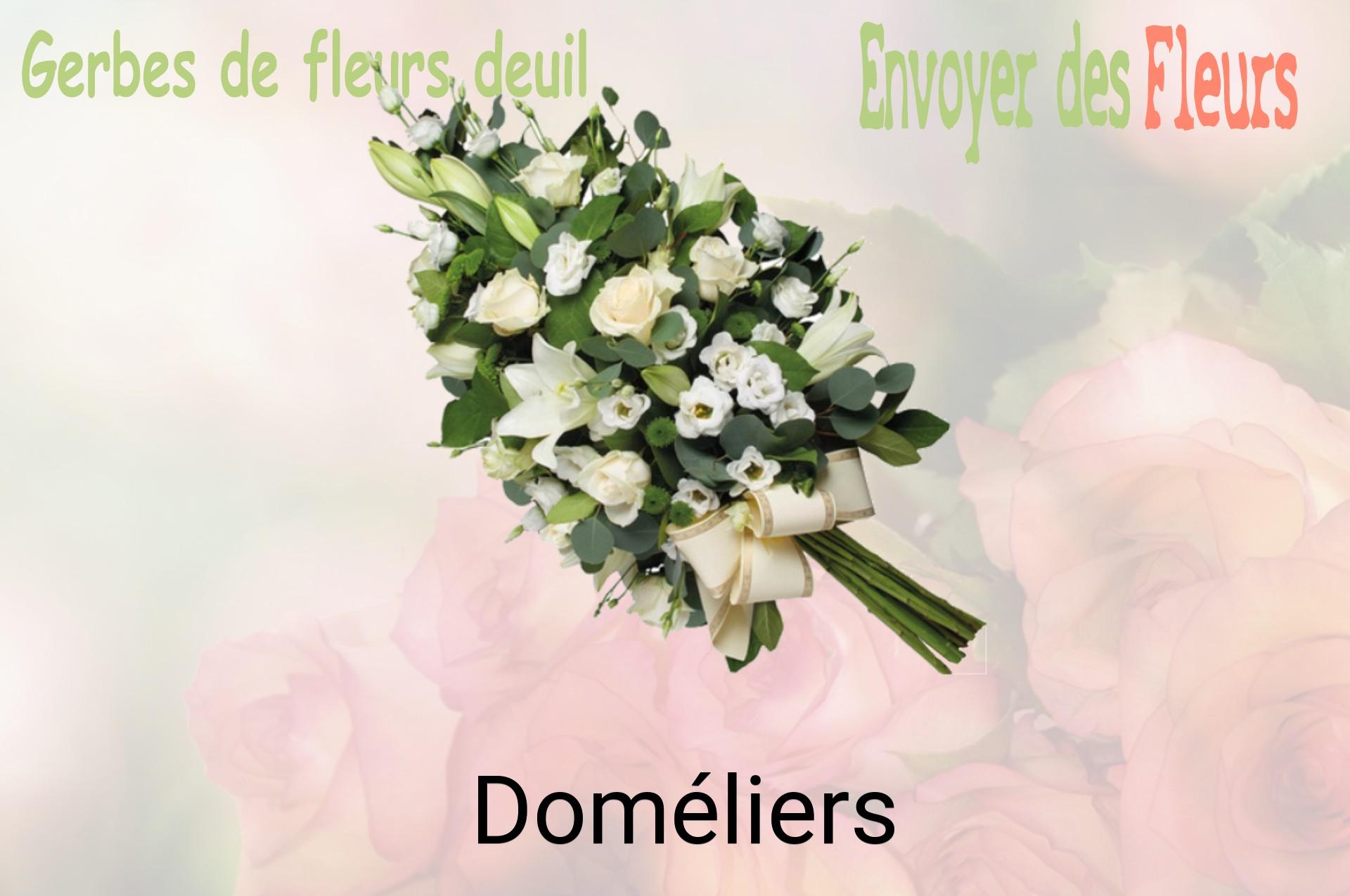 Gerbe de fleurs de deuil livrée à Doméliers